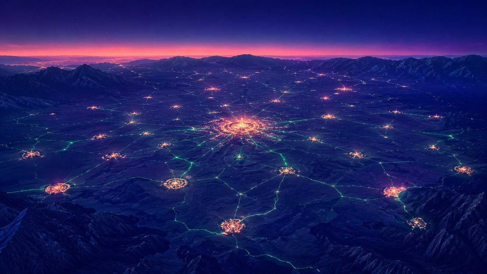 Provincia de Girona, de la Costa Brava al Pirineu, con sus comarcas enlazadas por una red luminosa: agencia SEO en la provincia de Girona de Heracode