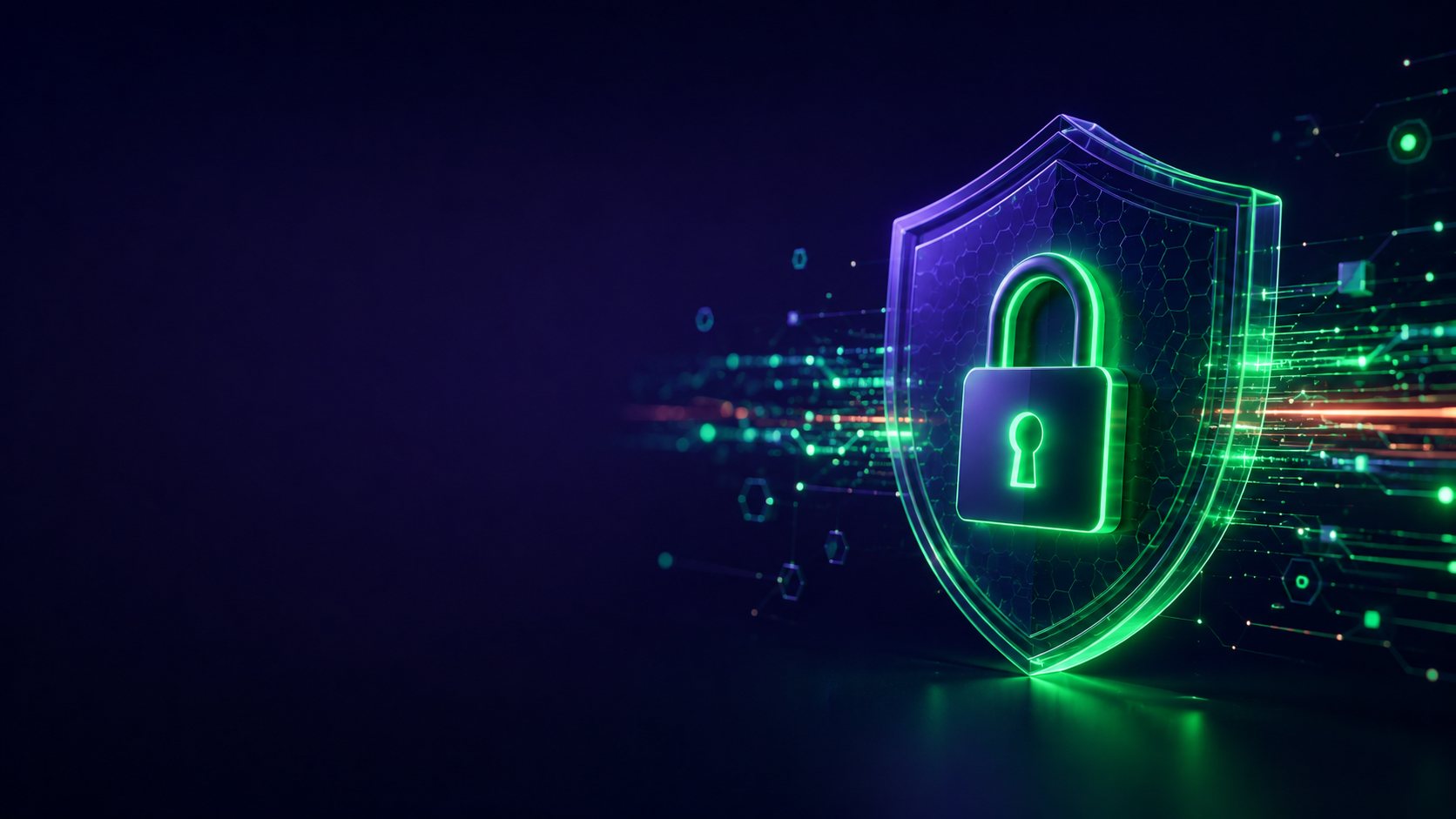 Candado de seguridad cerrado junto a la barra de direcciones de un navegador sobre fondo índigo, comprobador de web segura de Heracode