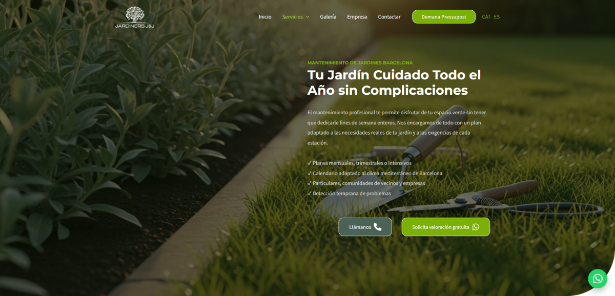 Captura de la web de Jardiners J&J — jardinersjj.cat