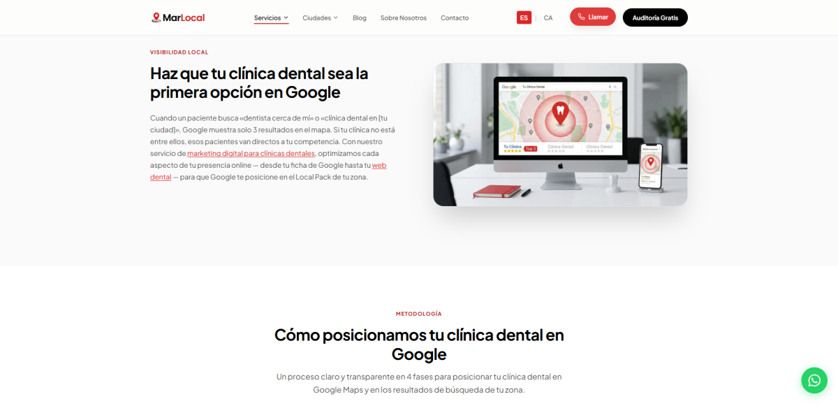 Captura de la web de MarLocal — marlocal.com