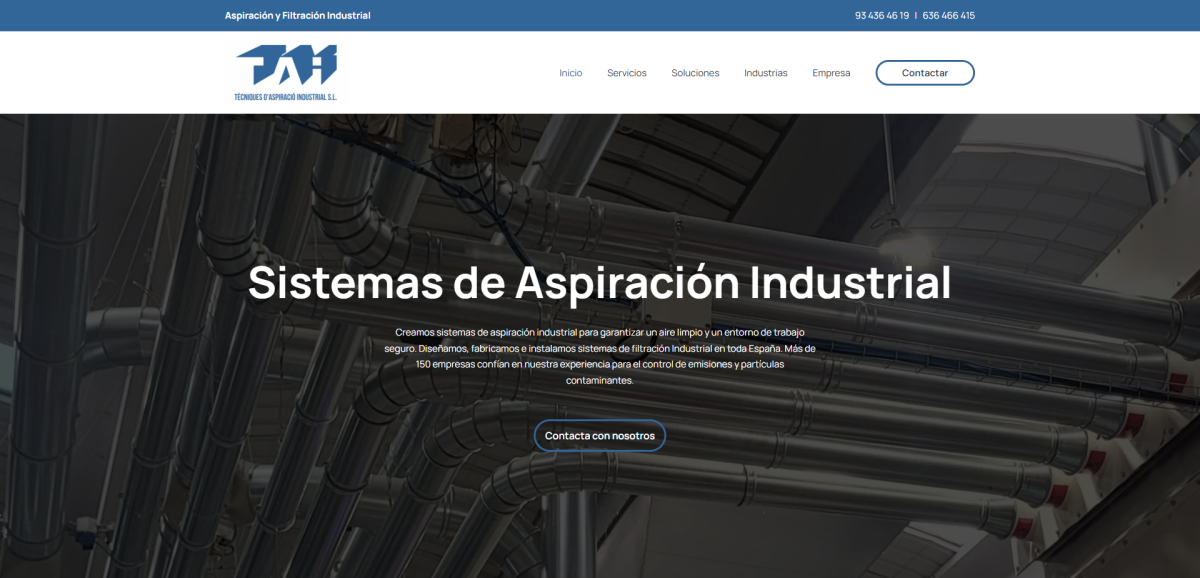 Captura de la web de TAI Filtros — taifiltros.com