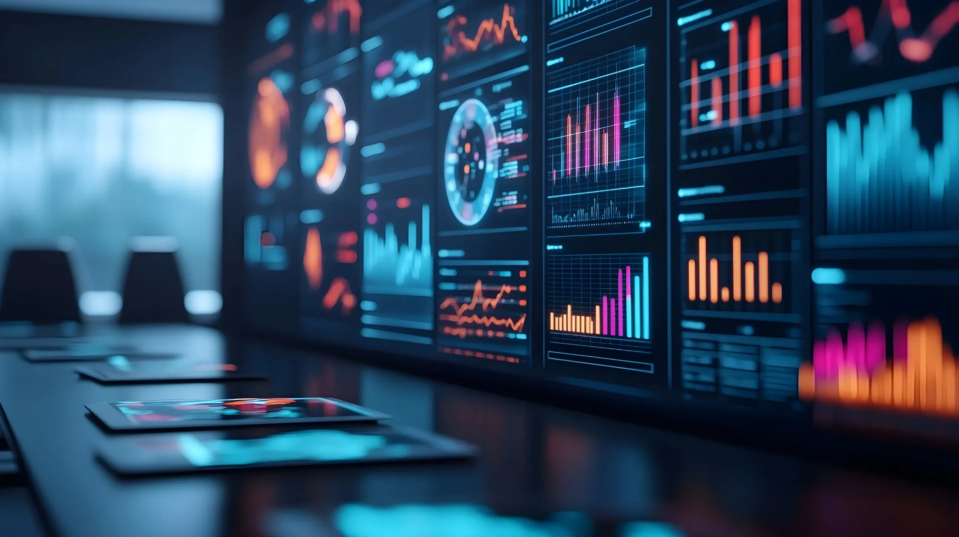 Análisis de Datos y Estrategias para el Blog de SEO y Marketing Digital Pantallas con gráficos y análisis de datos en una oficina moderna, representando estrategias avanzadas de análisis y optimización para un Blog de SEO y Marketing Digital, enfocado en mejorar el posicionamiento web, incrementar el tráfico orgánico y maximizar la conversión de leads a través de técnicas digitales.